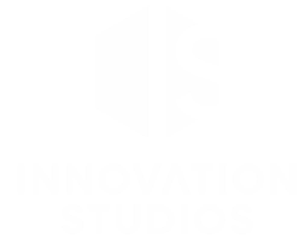 A black and white logo for Innovation Studios.